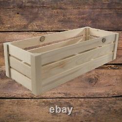 Plain Wooden Slatted Fruit 40cm Long Crates Containers/ Apple Storage Crate Box