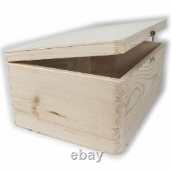 Plain Wooden Storage Chest with Clasp / 30x20x13 cm / Keepsake Box to Decorate