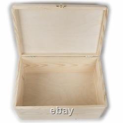 Plain Wooden Storage Chest with Clasp / 30x20x13 cm / Keepsake Box to Decorate