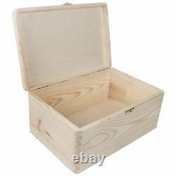 Plain Wooden Storage Chest with Clasp / 30x20x13 cm / Keepsake Box to Decorate