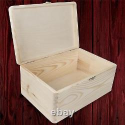 Plain Wooden Storage Chest with Clasp / 30x20x13 cm / Keepsake Box to Decorate