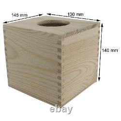 Plain Wooden Tissue Box With Sliding Bottom / Craft Decoupage Pinewood Boxes