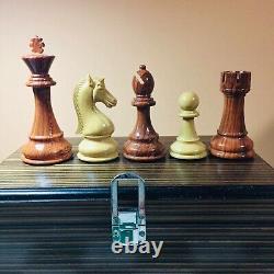 Plastic Chess Set 4.25 King- Extra Heavy Weighted with Wooden Box