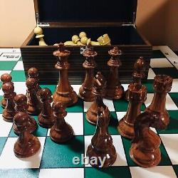 Plastic Chess Set 4.25 King- Extra Heavy Weighted with Wooden Box