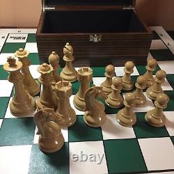 Plastic Chess Set 4.25 King- Extra Heavy Weighted with Wooden Box