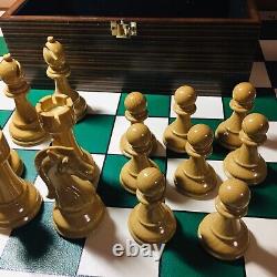 Plastic Chess Set 4.25 King- Extra Heavy Weighted with Wooden Box