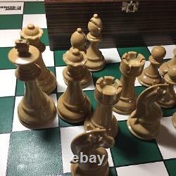 Plastic Chess Set 4.25 King- Extra Heavy Weighted with Wooden Box