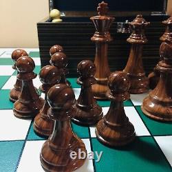 Plastic Chess Set 4.25 King- Extra Heavy Weighted with Wooden Box