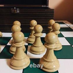 Plastic Chess Set 4.25 King- Extra Heavy Weighted with Wooden Box