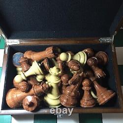 Plastic Chess Set 4.25 King- Extra Heavy Weighted with Wooden Box