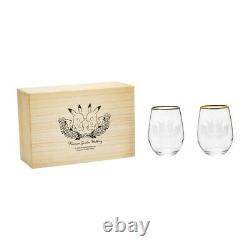 Pokemon Center Original Pokémon Garden Wedding Glass Set with Wooden Box