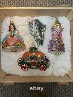 Polonaise Kurt Adler CINDERELLA Collection 4 Piece Ornament Wooden Box Set