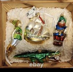 Polonaise Kurt Adler Peter Pan Collection (4) Piece Ornament Wooden Box Set