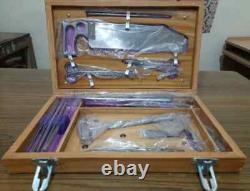 Post Mortem Instrument Set Autopsy Dissection Kit Anatomy 19Pc with Wooden Box