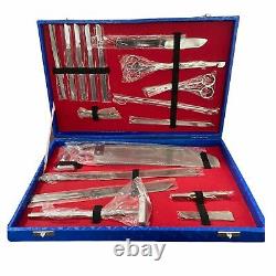 Post Mortem Instrument Set / Autopsy / Dissection Kit Anatomy 19Pcs Wooden Box