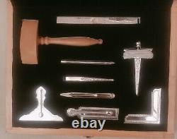Quality Masonic full size set of working tools with wooden box