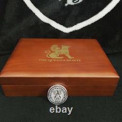 Queens Beast 2 oz Silver Coin Set & Wooden Presentation Box 9 Coins & Box