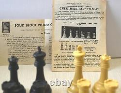 RARE, Old DRUEKE CHESS Set Weighted 36H withOriginal Wood Box. The Players Choice