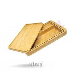 RAW SPIRIT BOX Wooden Rolling Tray Box with Cones, Papers and Tips Bundle Set