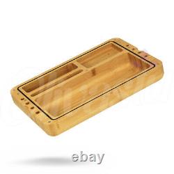 RAW SPIRIT BOX Wooden Rolling Tray Box with Cones, Papers and Tips Bundle Set