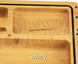 RAW SPIRIT BOX Wooden Rolling Tray Box with Cones, Papers and Tips Bundle Set