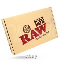 RAW SPIRIT BOX Wooden Rolling Tray Box with Cones, Papers and Tips Bundle Set