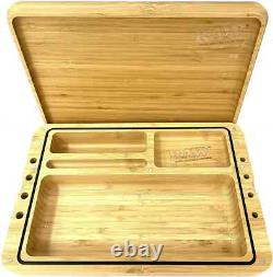 RAW SPIRIT BOX Wooden Rolling Tray Box with Cones, Papers and Tips Set