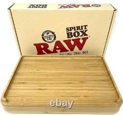 RAW SPIRIT BOX Wooden Rolling Tray Box with Cones, Papers and Tips Set