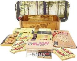 RAW Wooden Cache Box Set with Tray and Magnetic Cover Forest Version