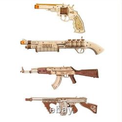 ROKR 3D Wooden Puzzle Rubber Band Gun Model Kits Building Kit Teens Adults Gifts