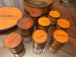 Rare Antique 19th Century Set of Bentwood Shaker Spice Boxes