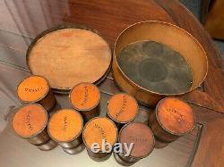 Rare Antique 19th Century Set of Bentwood Shaker Spice Boxes