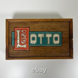 Rare Antique Lotto Sliding Wooden Box Set Loads of Cards/Boards & Markers