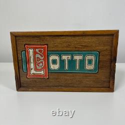 Rare Antique Lotto Sliding Wooden Box Set Loads of Cards/Boards & Markers