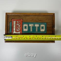 Rare Antique Lotto Sliding Wooden Box Set Loads of Cards/Boards & Markers