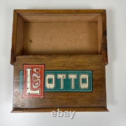 Rare Antique Lotto Sliding Wooden Box Set Loads of Cards/Boards & Markers