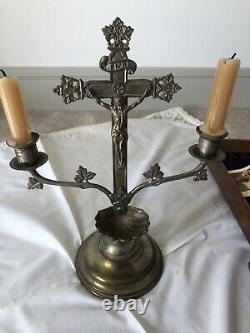 Rare Victorian Travelling Communion Set In Stunning Wooden Oak Box