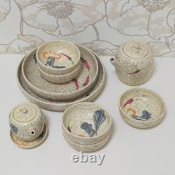 Rare Vintage Japanese Tableware Set with Original Wooden Box (#254)
