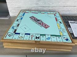 Rare Wooden Board Game Box Monopoly Cribbage Chess Checkers Cluedo Deluxe Set