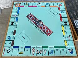 Rare Wooden Board Game Box Monopoly Cribbage Chess Checkers Cluedo Deluxe Set