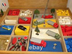 Rare toy large wooden case vintage set wood wooden box lego system oh 1/87