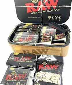 Reds Exclusive Tips RAW Wooden Cache Box Set with Tray and Magnetic Cover