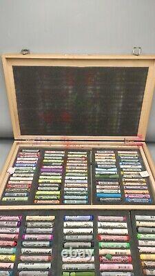 Rembrandt Artists Soft Pastels HUGE SET BEST QUALITY Wooden Box 3 TRAYS