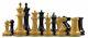 Reproduction 1850-55 Staunton 4.4 In Antiqued Box Wood And Ebonized Chess Set