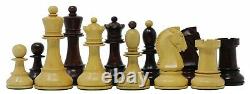 Reproduction 1950 Dubrovnik 3.75 Vintage Chess Set Box wood & Mahogany Stained
