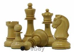 Reproduction 1950 Dubrovnik 3.75 Vintage Chess Set Box wood & Mahogany Stained