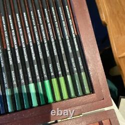 Rexel Cumberland Derwent Studio pencils set of 72 in wooden box, used