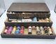 Richardson's Silk Antique 3 Drawer Wooden Sewing Box, Set 76 Spools, Thread, More