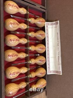 Robert Sorby 512 Micro Woodcarving Set of 12 Wooden Box with Original Leaflet