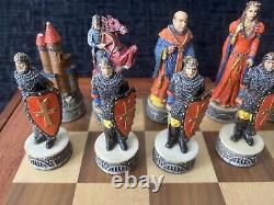 Robin Hood versus Prince John chess set in Wooden storage box RARE